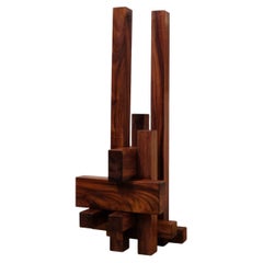 Modern Solid Parota Wood Sculptural Floor Coat Rack 'Perchero Piso'