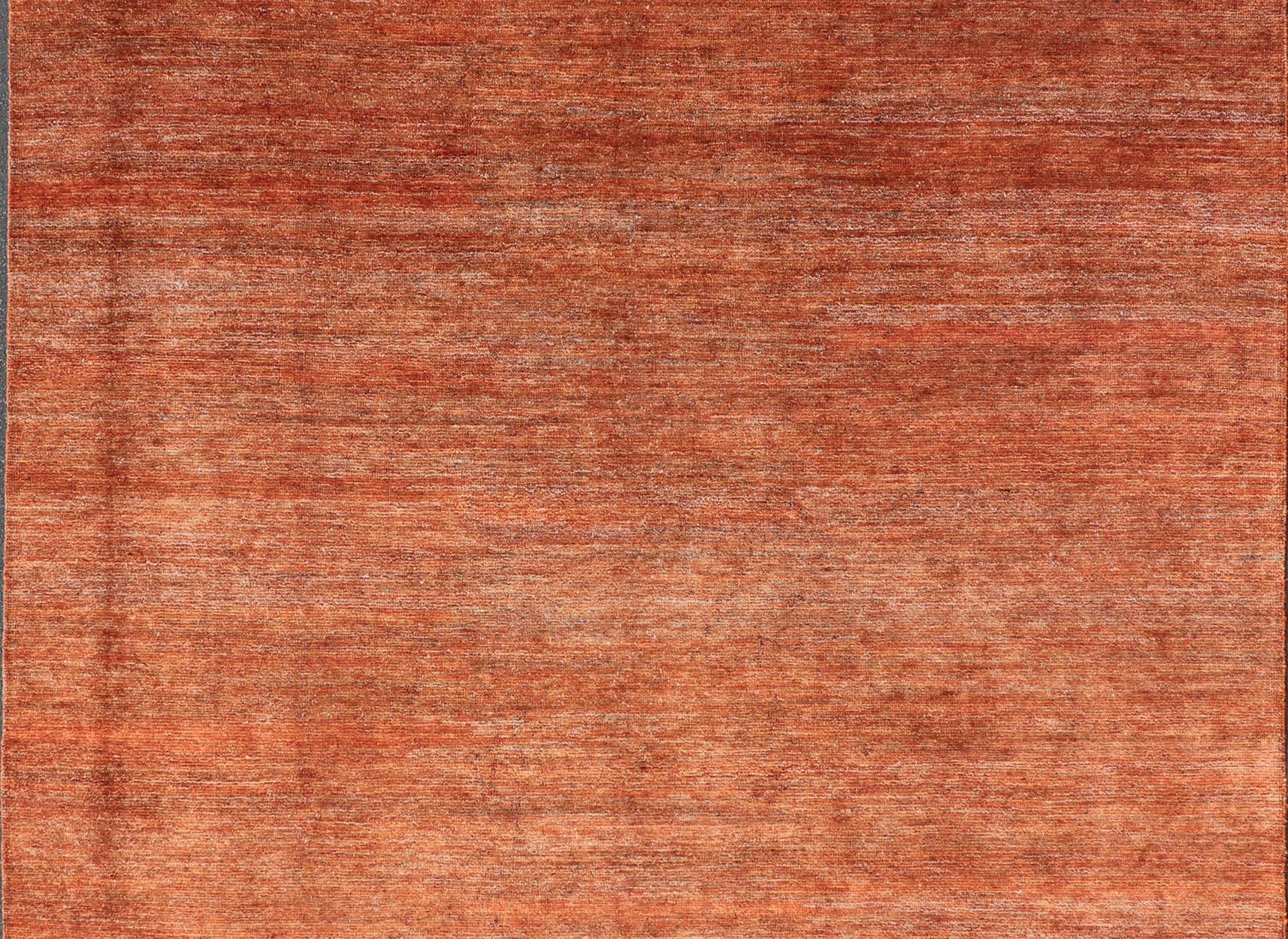 XXI secolo e contemporaneo Tappeto solido moderno nei toni caldi dell'arancione bruciato 9'5 x 12'2 in vendita