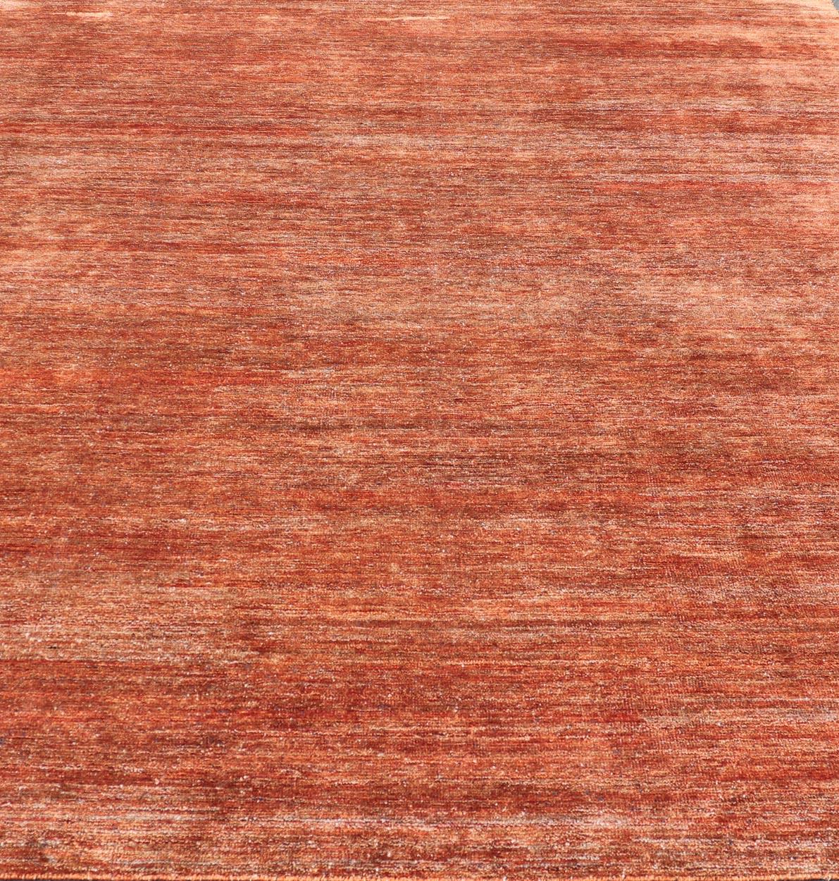 Tappeto solido moderno nei toni caldi dell'arancione bruciato 9'5 x 12'2 in vendita 1