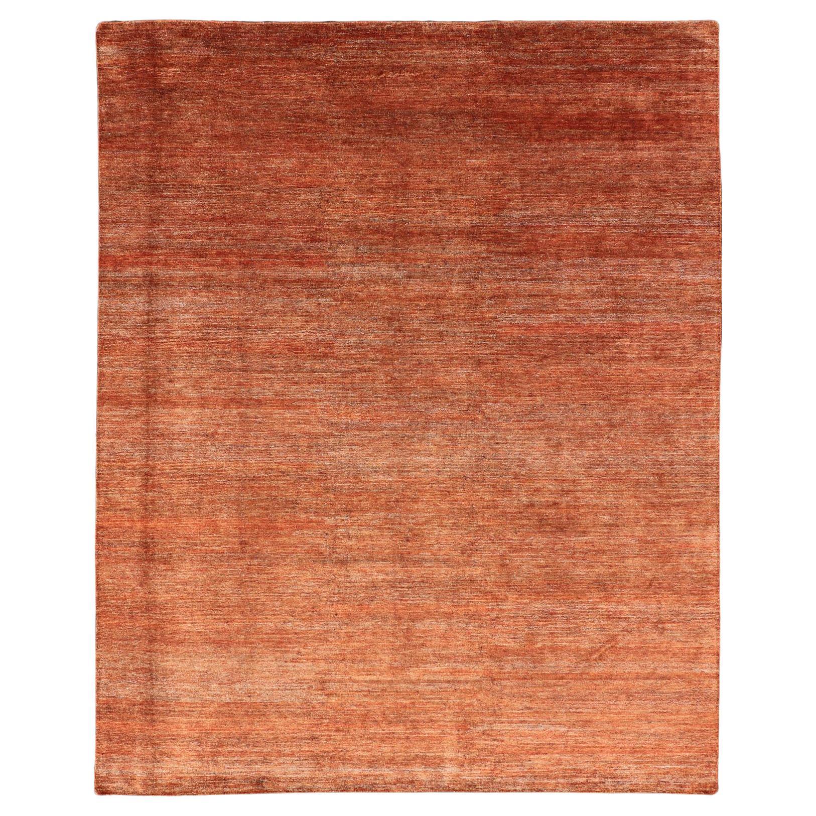 Tappeto solido moderno nei toni caldi dell'arancione bruciato 9'5 x 12'2