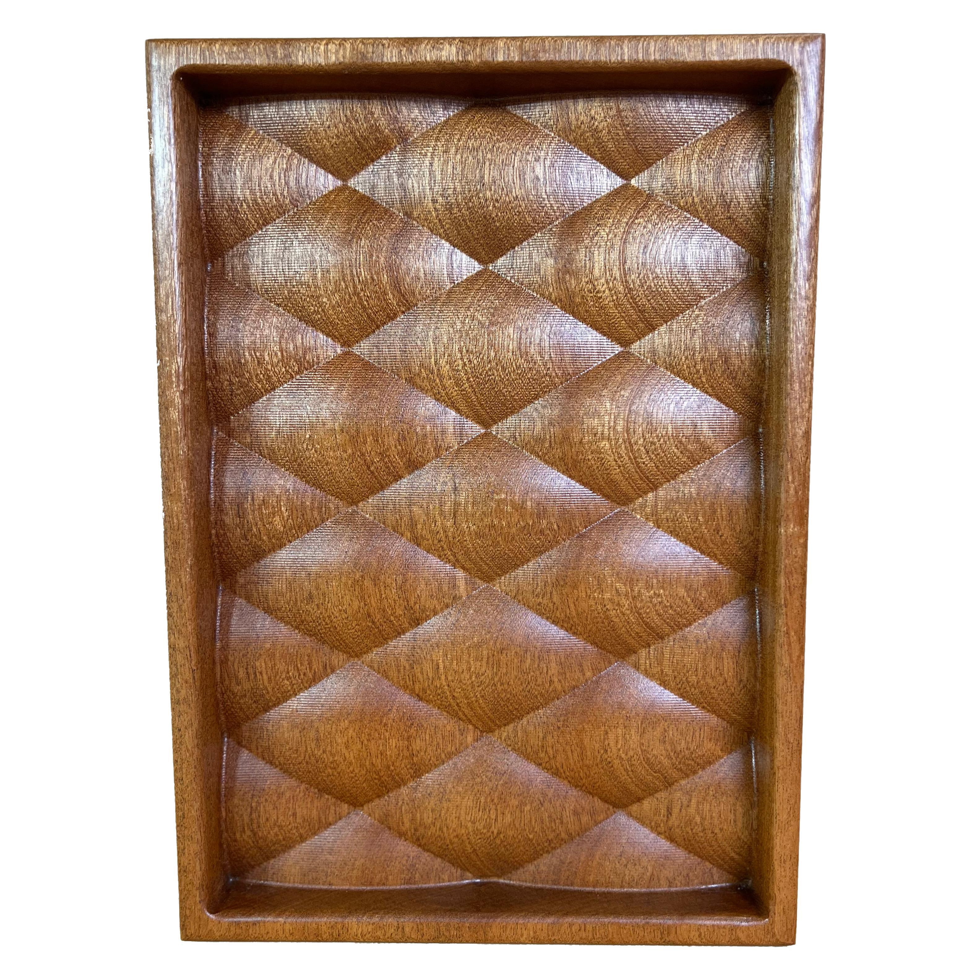 Modern Solid Sapele wood Vide-Poche in stock For Sale