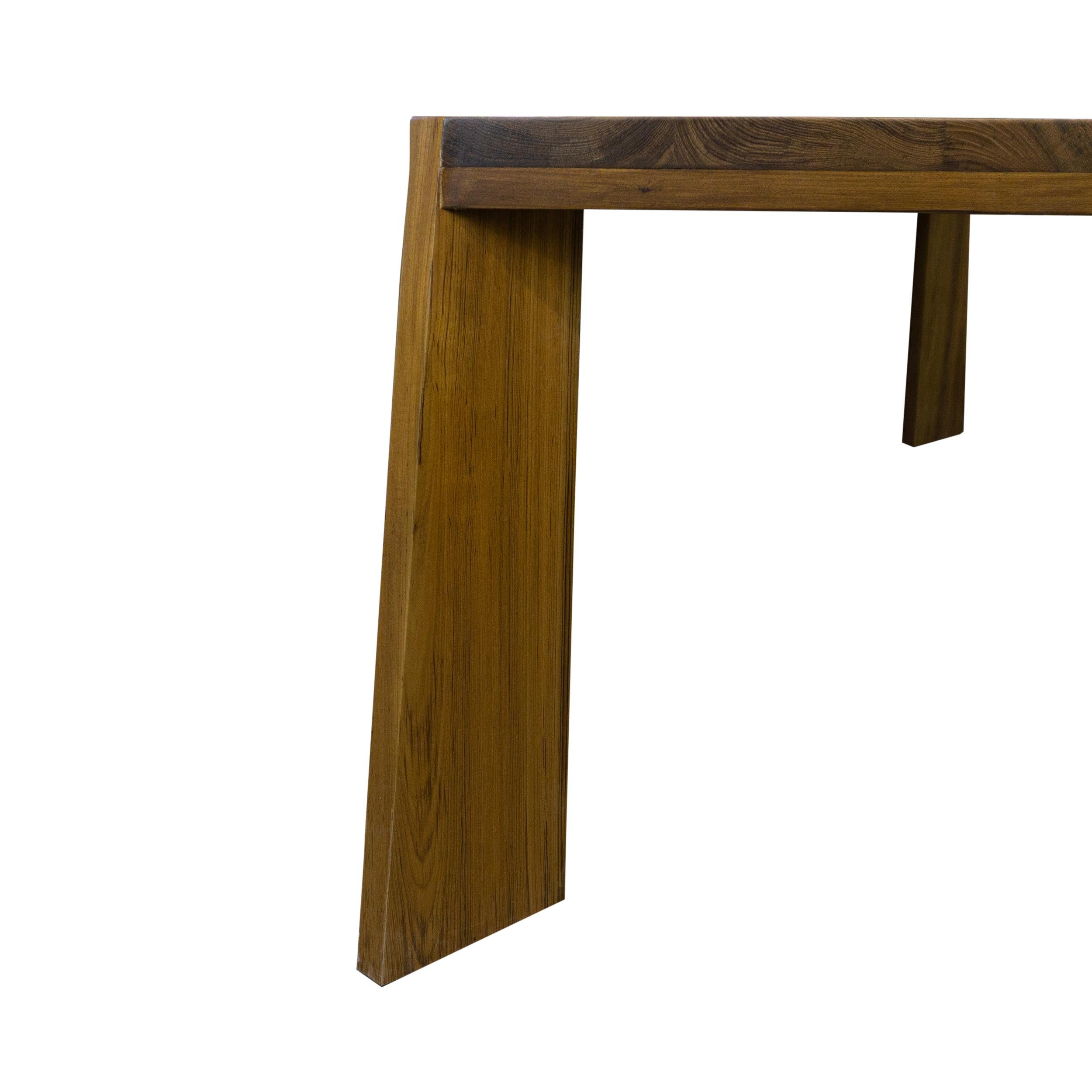 Modern Solid Teak Dining Table w/ Live Edge Feature For Sale 5