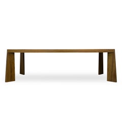 Modern Solid Teak Dining Table w/ Live Edge Feature
