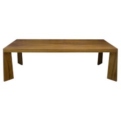 Modern Solid Teak Dining Table w/ Live Edge Feature