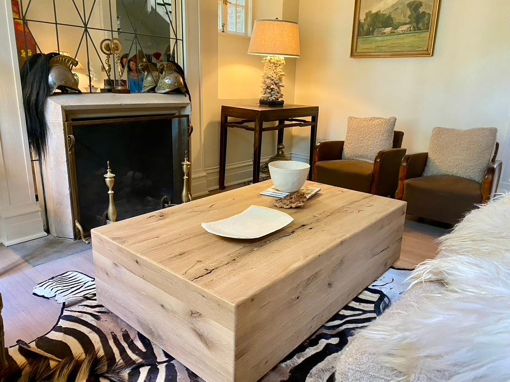 Wood Modern Solid White Oak Center Table by Fortunata Design For Sale
