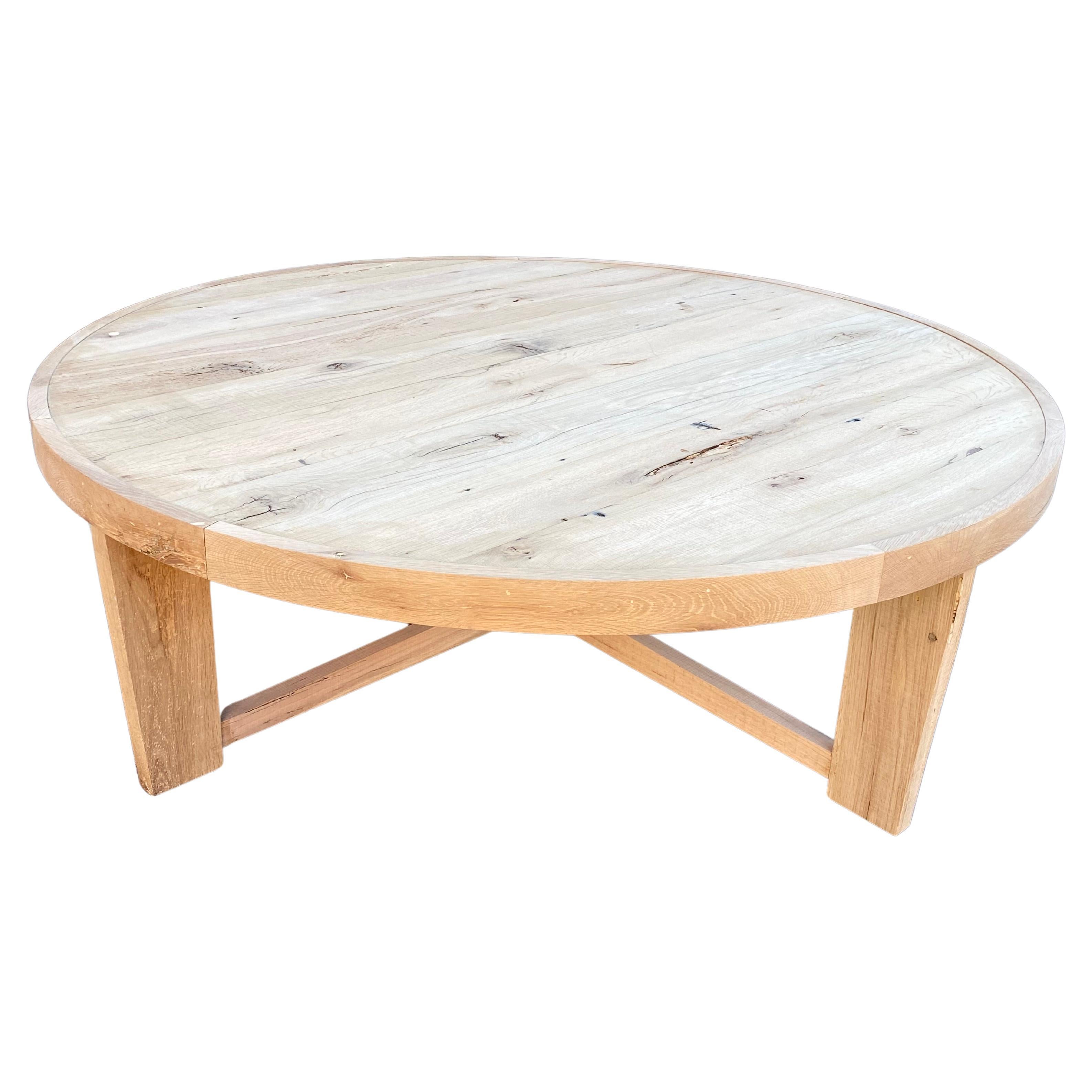 Table centrale moderne en chêne blanc massif de Fortunata Design