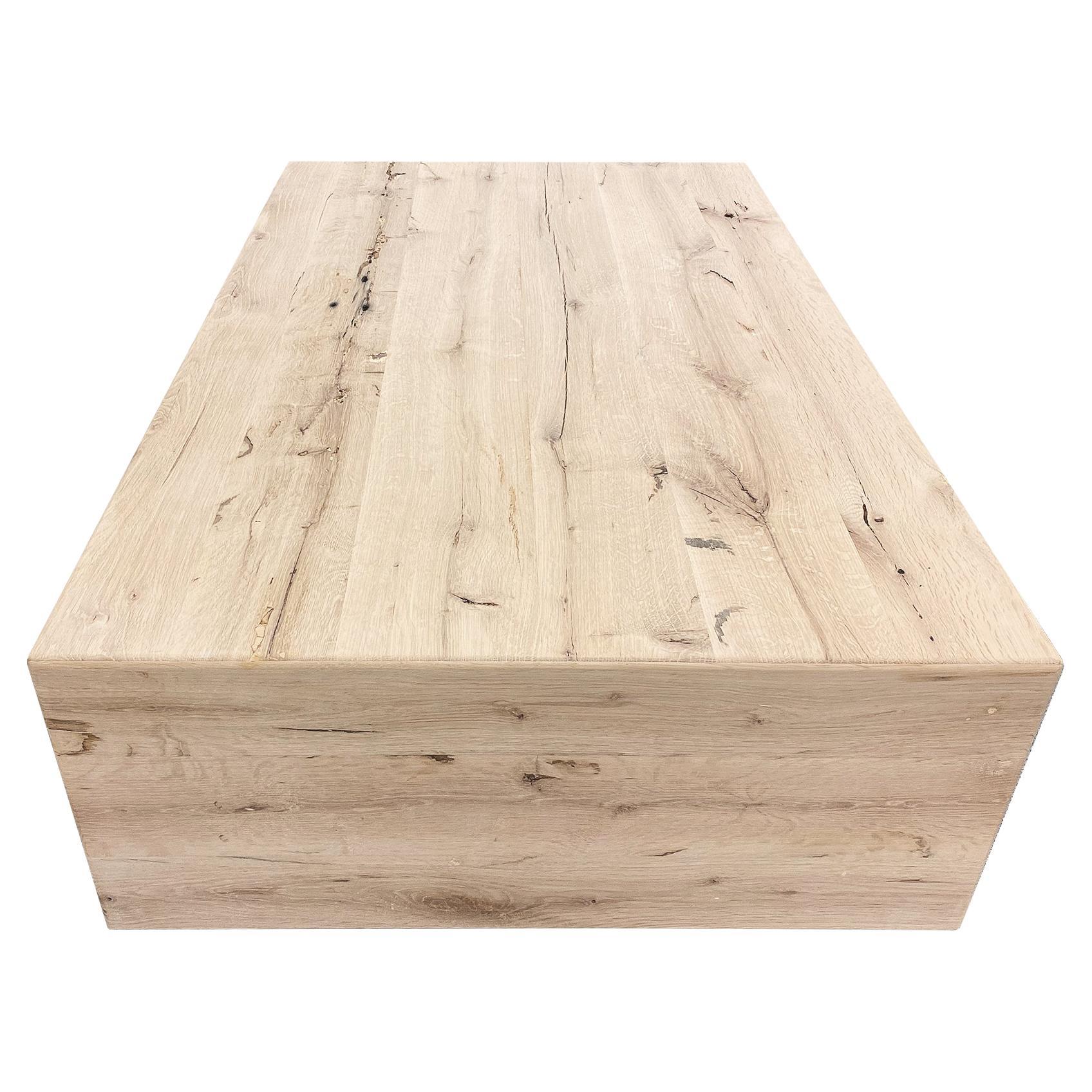 Modern Solid White Oak Center Table by Fortunata Design