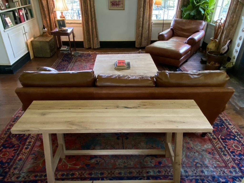 Américain Table console moderne en chêne blanc massif de Fortunata Design en vente