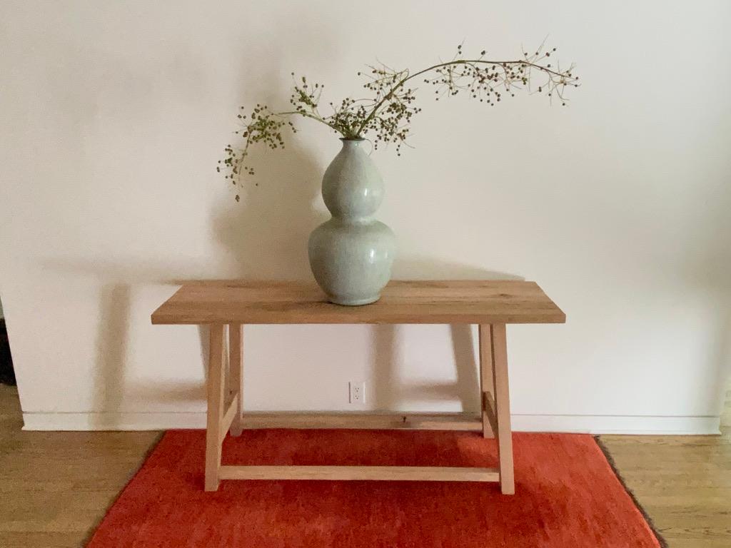 Modern Solid White Oak Console Table by Fortunata Design For Sale 1