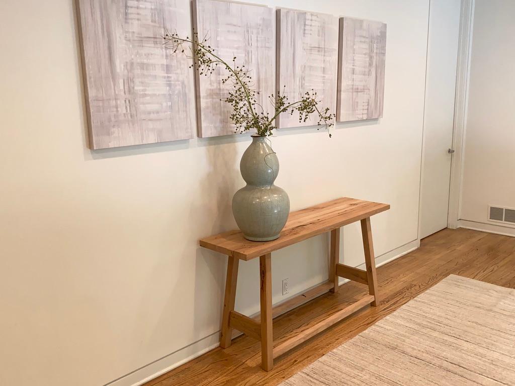 Modern Solid White Oak Console Table by Fortunata Design For Sale 2