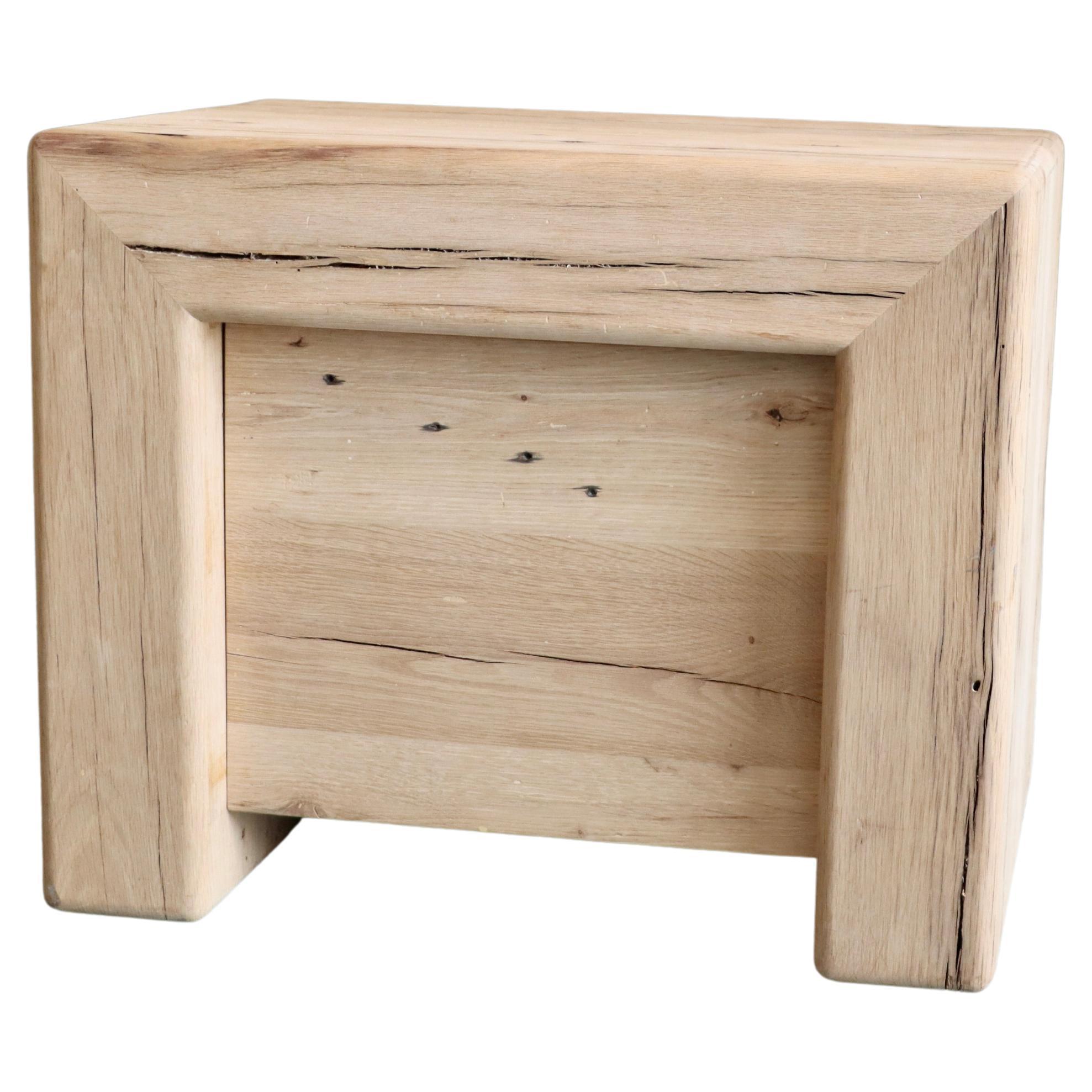 Modern Solid White Oak Side With/Drawer Table by Fortunata Design For Sale