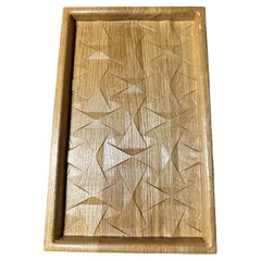 Modern Solid White Oak Vide-Poche with bow ties for the eyes in stock