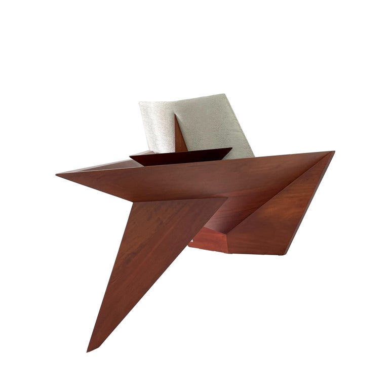 Contemporary Modern Solid Wood Lounge Chairs by Pierre Sarkis For Sale
