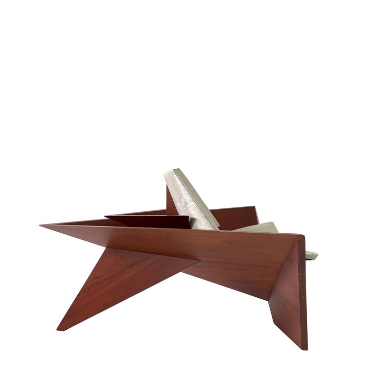 Modern Solid Wood Lounge Chairs by Pierre Sarkis For Sale 1