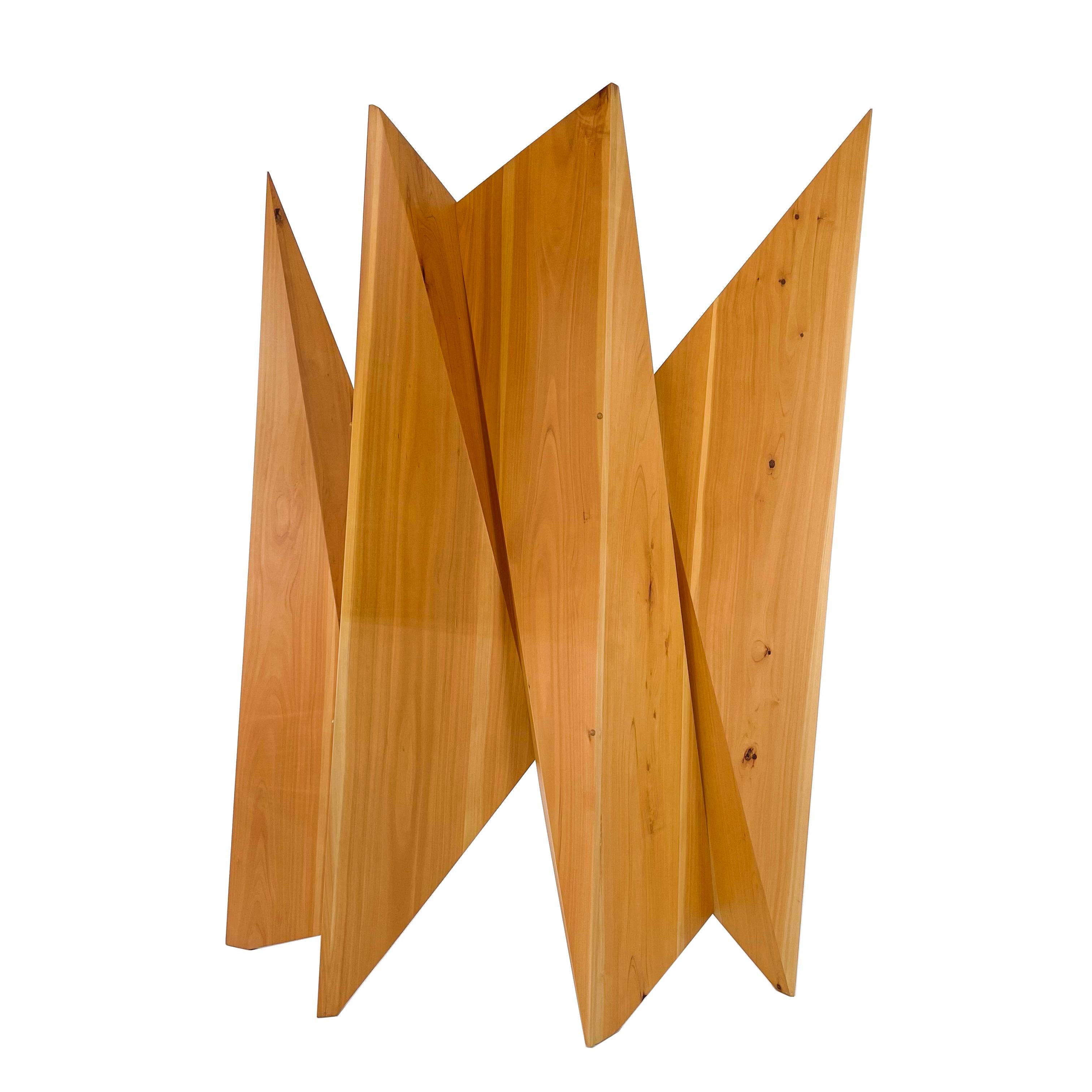 Central American Modern Wood Sculpture Wall Screen / Room Divider by Pierre Sarkis For Sale