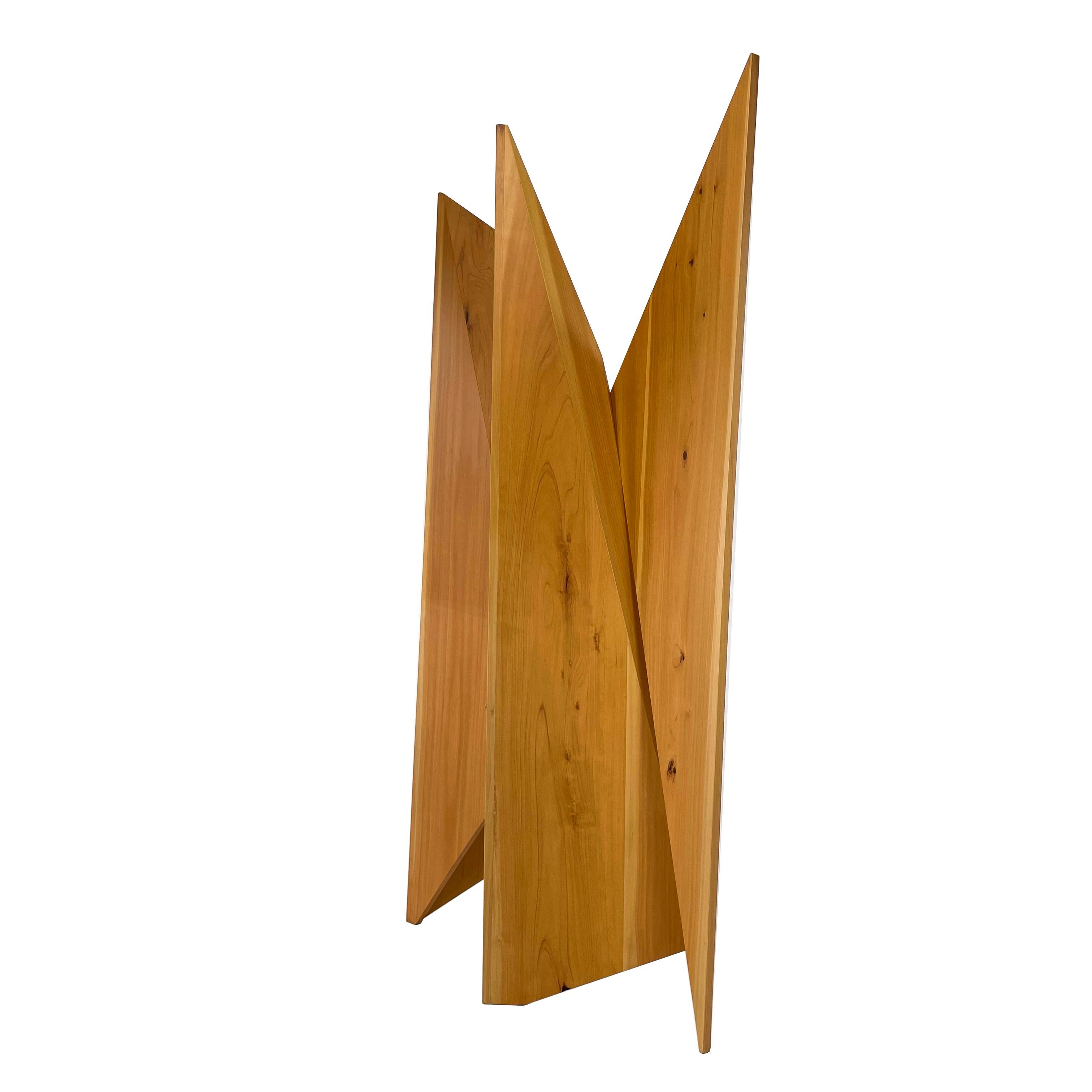 Contemporary Modern Wood Sculpture Wall Screen / Room Divider by Pierre Sarkis For Sale