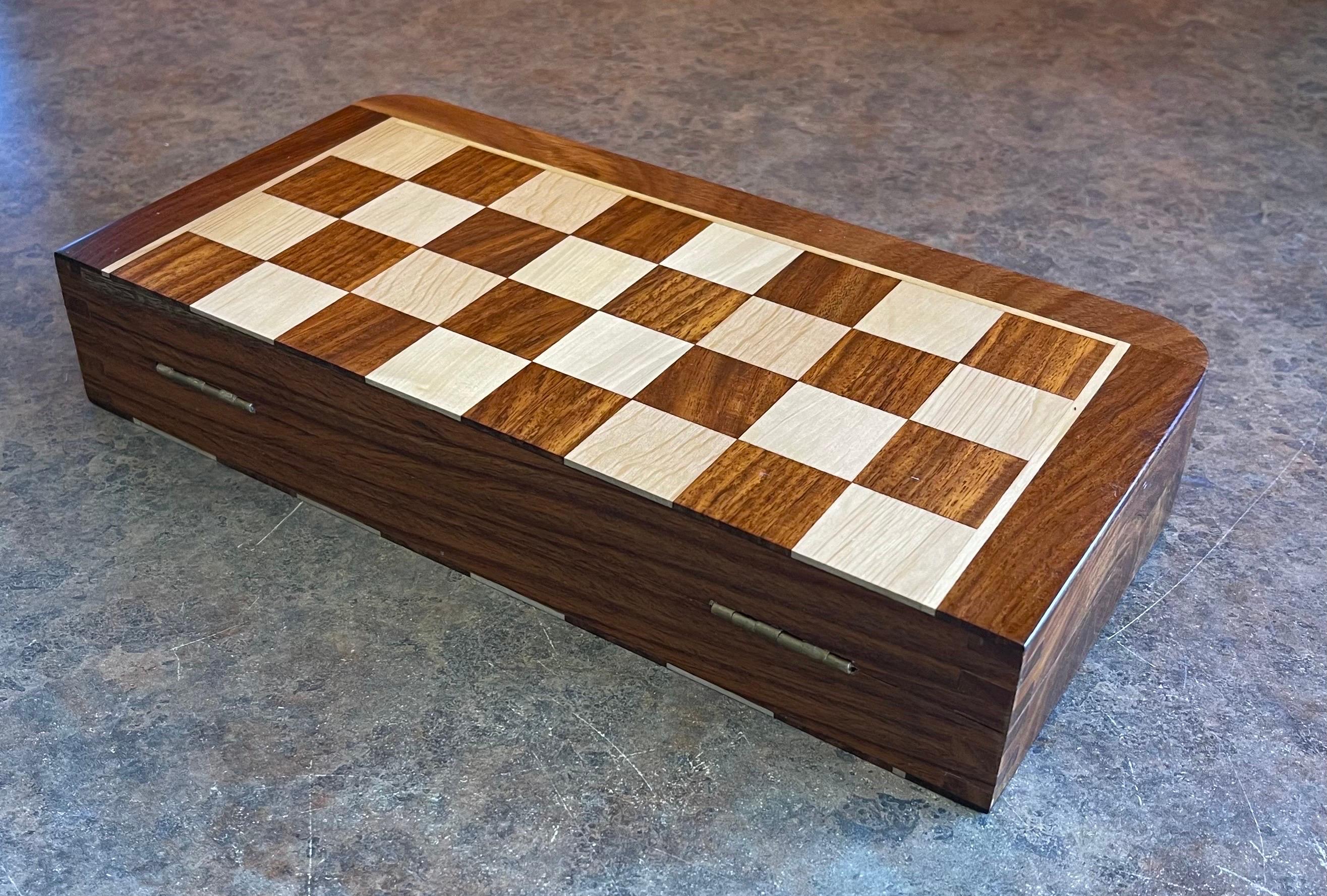 Modern Solid Wood Travel Chess Set by Dal Negro 3