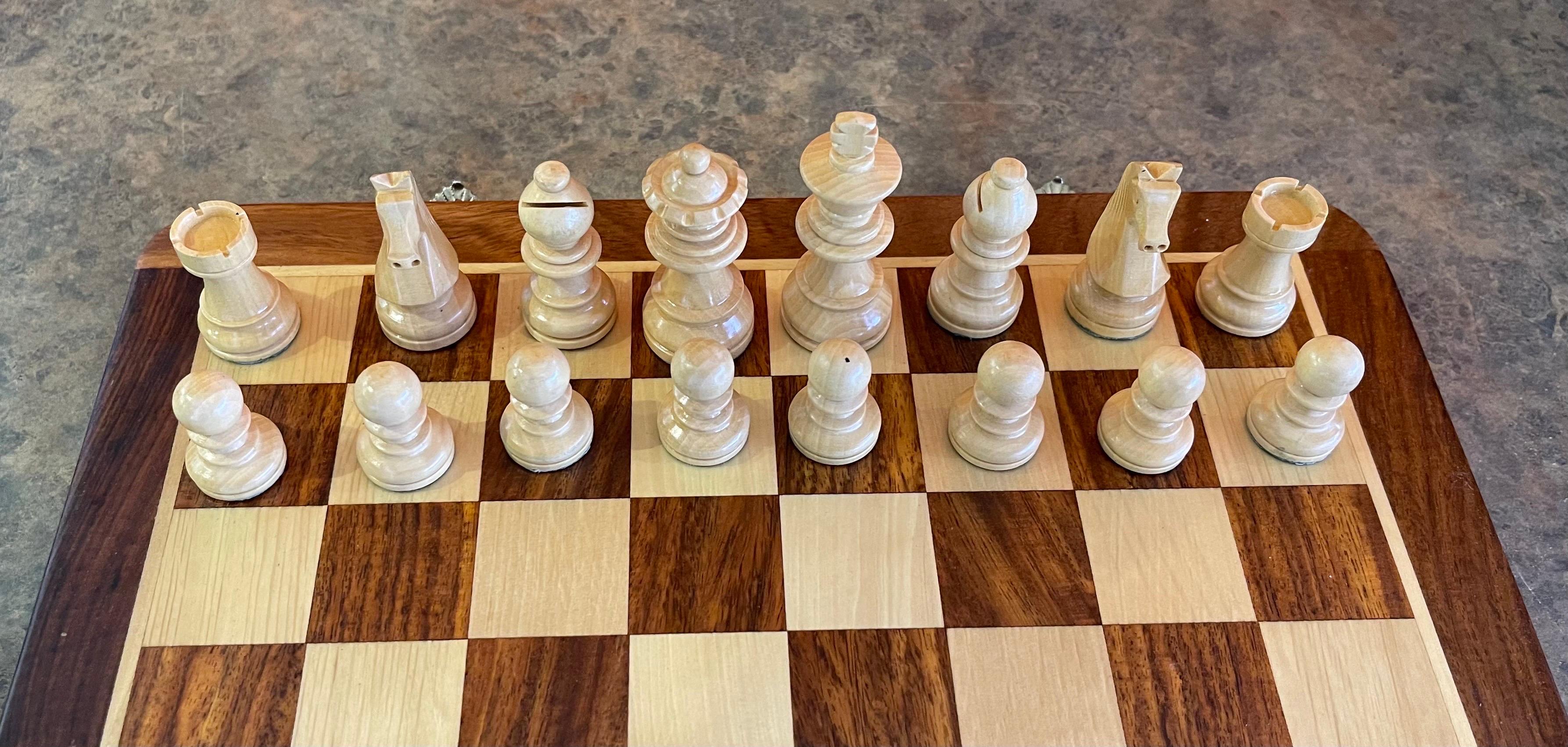 Modern Solid Wood Travel Chess Set by Dal Negro 4