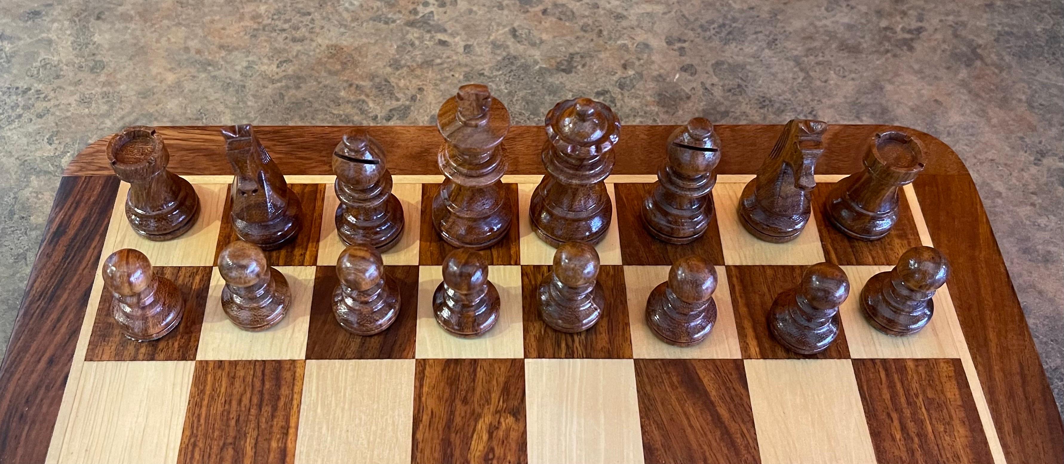 Modern Solid Wood Travel Chess Set by Dal Negro 5