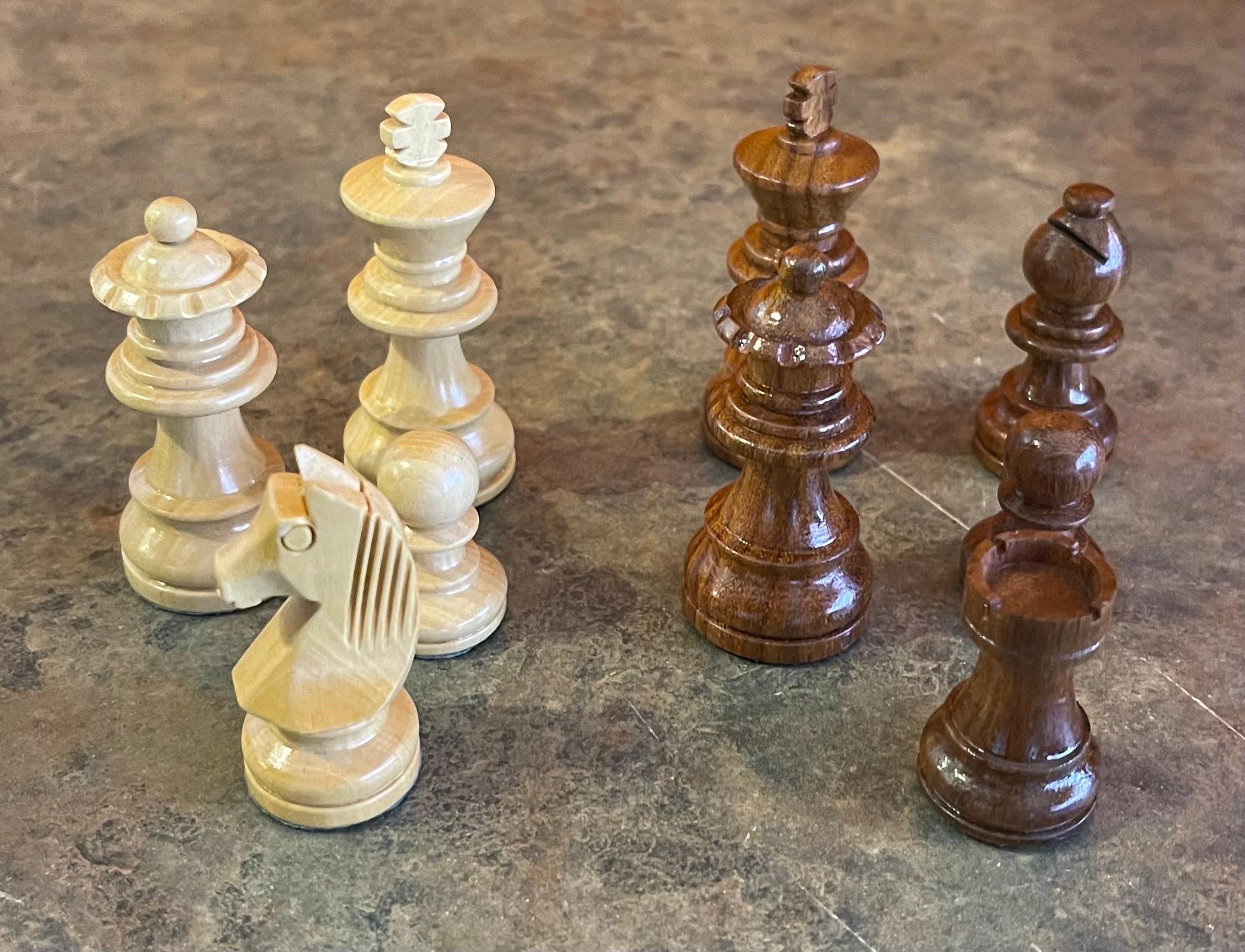 Modern Solid Wood Travel Chess Set by Dal Negro 8