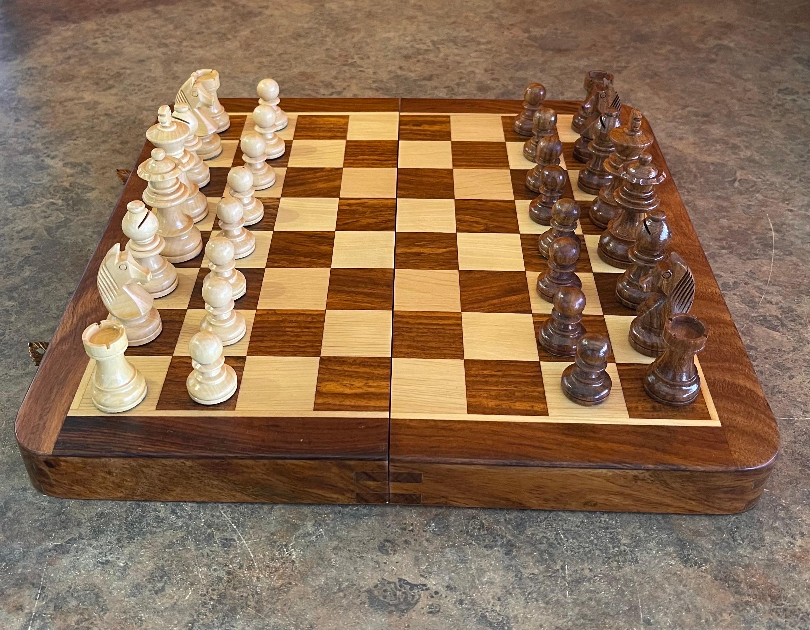 Sycamore Modern Solid Wood Travel Chess Set by Dal Negro