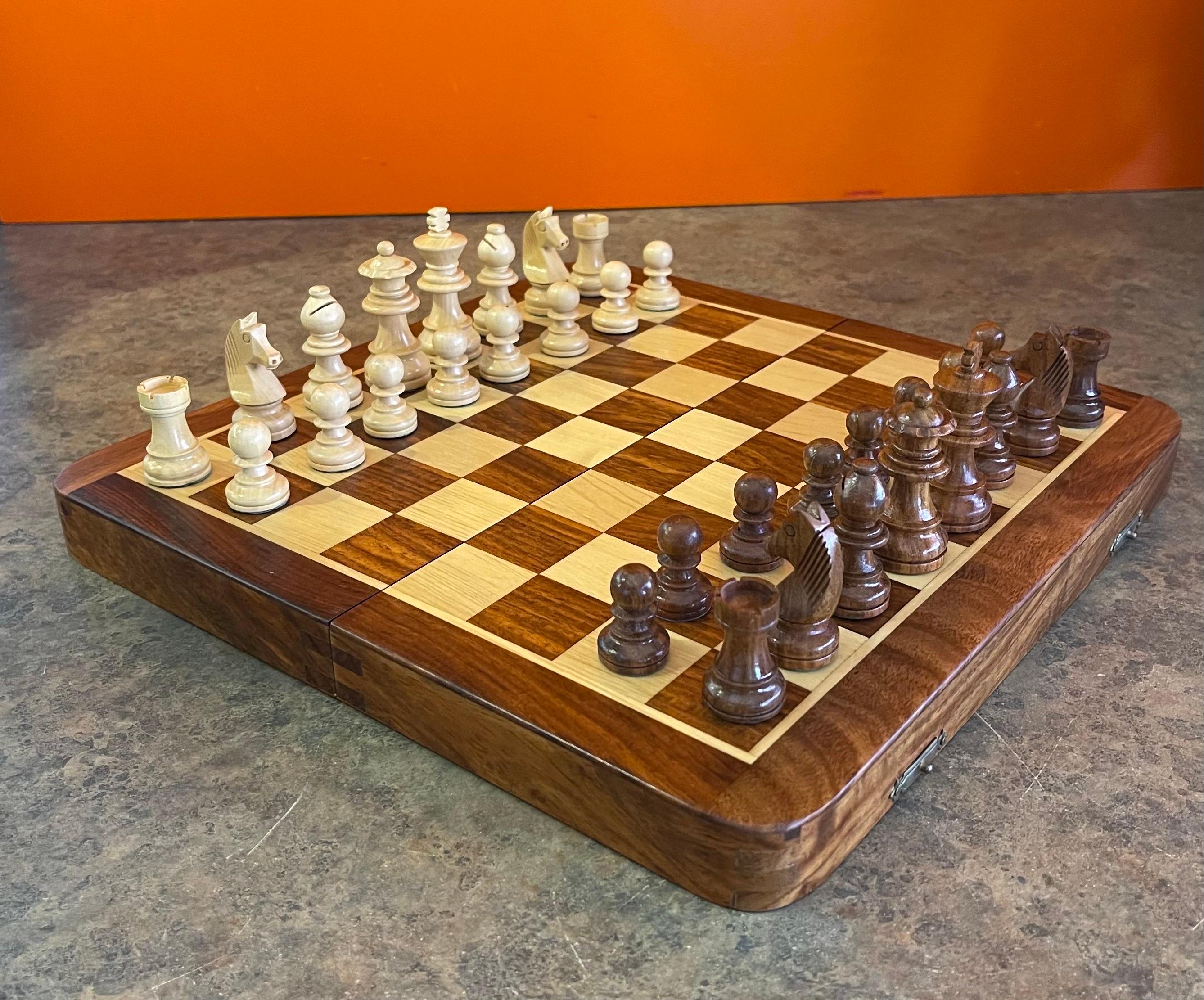 Modern Solid Wood Travel Chess Set by Dal Negro 1