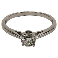 Modern Solitaire Diamond Engagement Ring in 18K White Gold