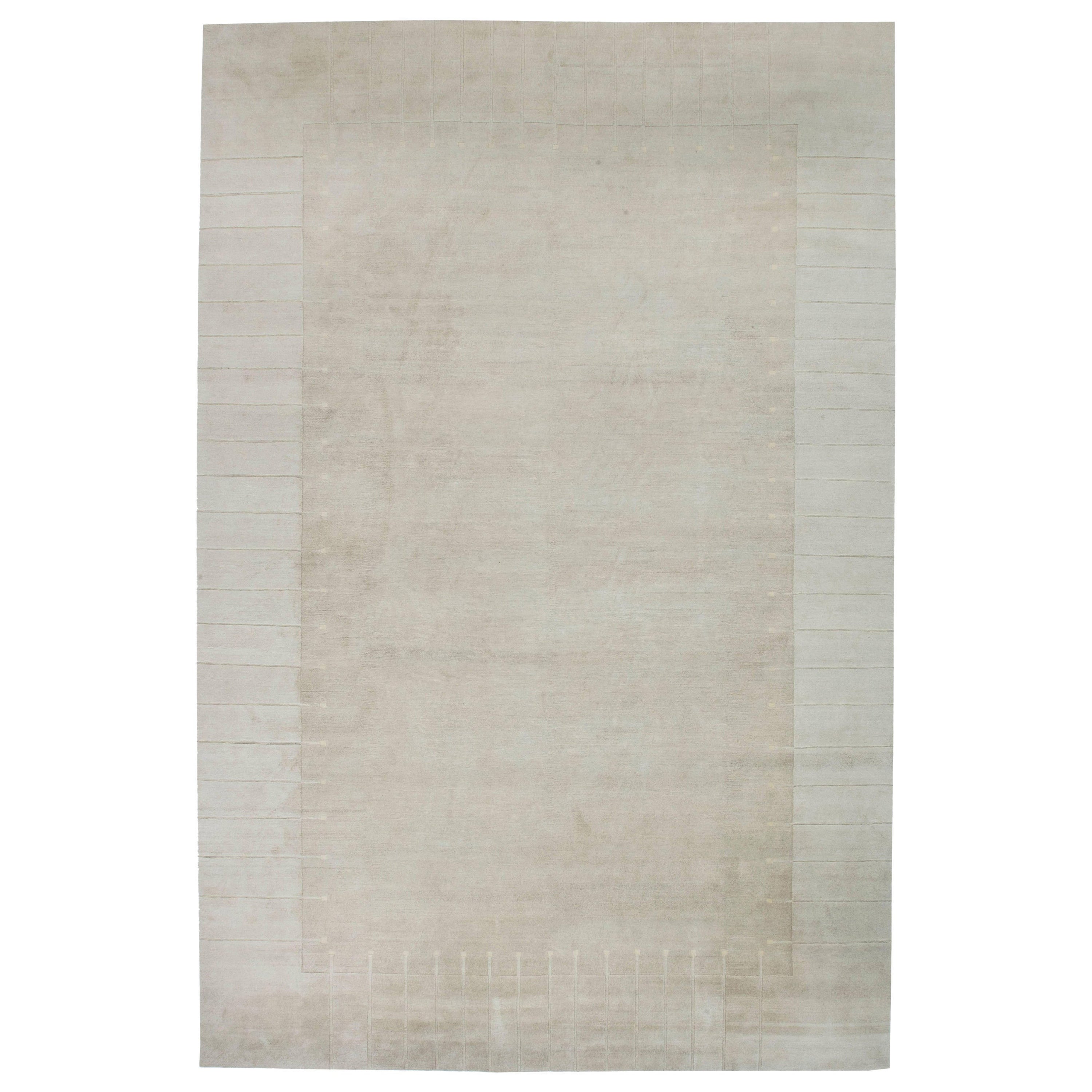 Modern Solitude Art Deco Wool Rug by Doris Leslie Blau For Sale