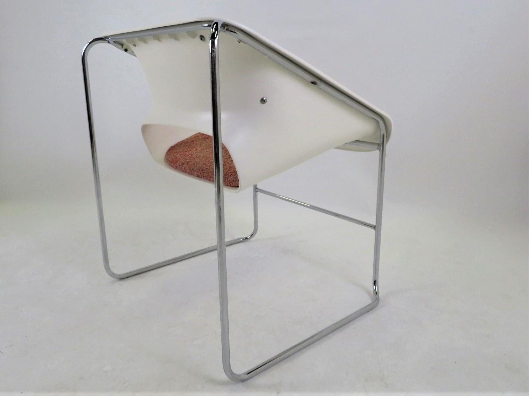 Canadian Modern Space Age 2 Lotus Stackable Chairs by Paul Boulva for Artopex Canada 1976