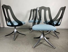 Modern Space Age Smoke Lucite and Chrome Dining Chairs by Howell / Interlake