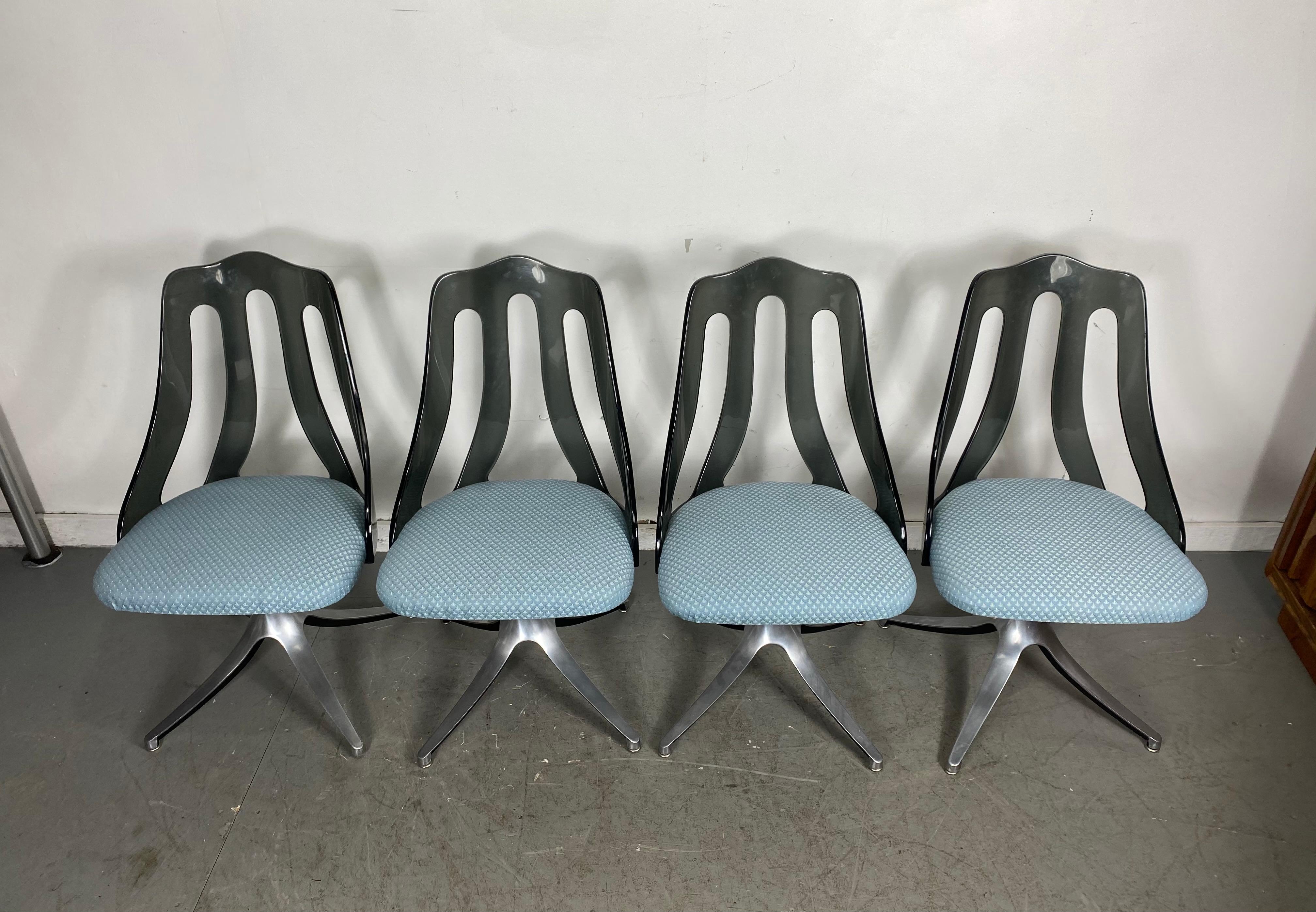 Modern Space Age Smoke Lucite and Chrome Dining Chairs by Howell / Interlake 1