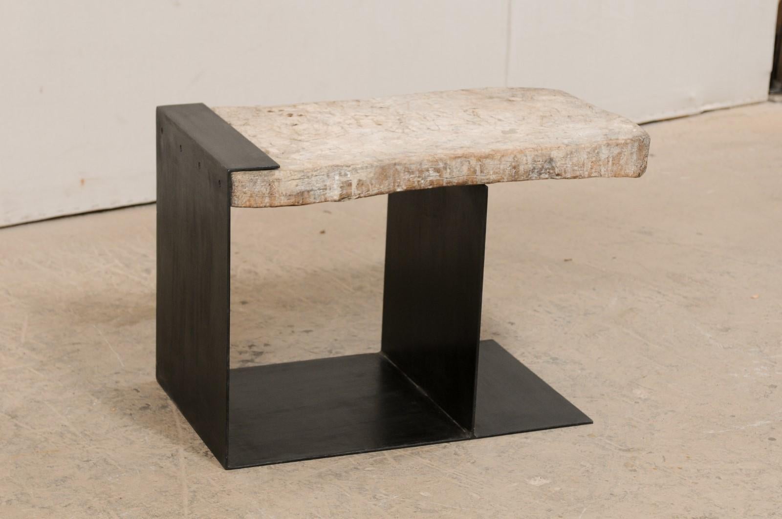 Modern Spanish Butcher Block and Iron Coffee Table 1