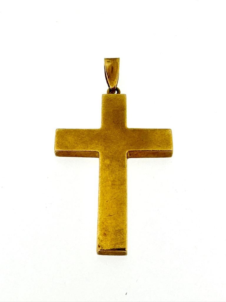 Women's or Men's Modern Spanish Cross 18kt Yellow Gold For Sale