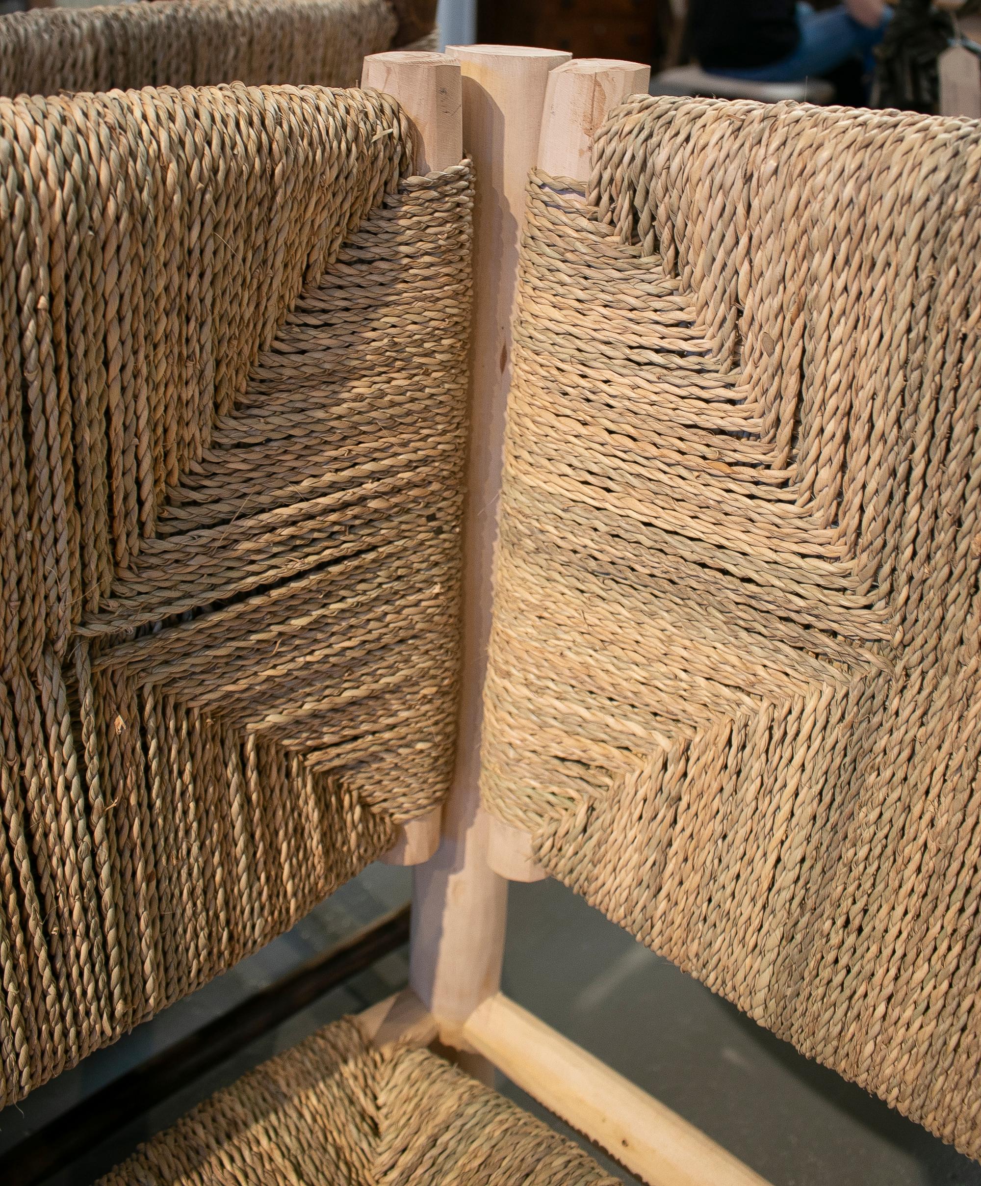Modern Spanish Rustic 3-Seater Hand Woven Hemp Rope Wooden Sofa 2