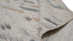 Modern Speckled Grey Beige  Wool Rug 9x12'
