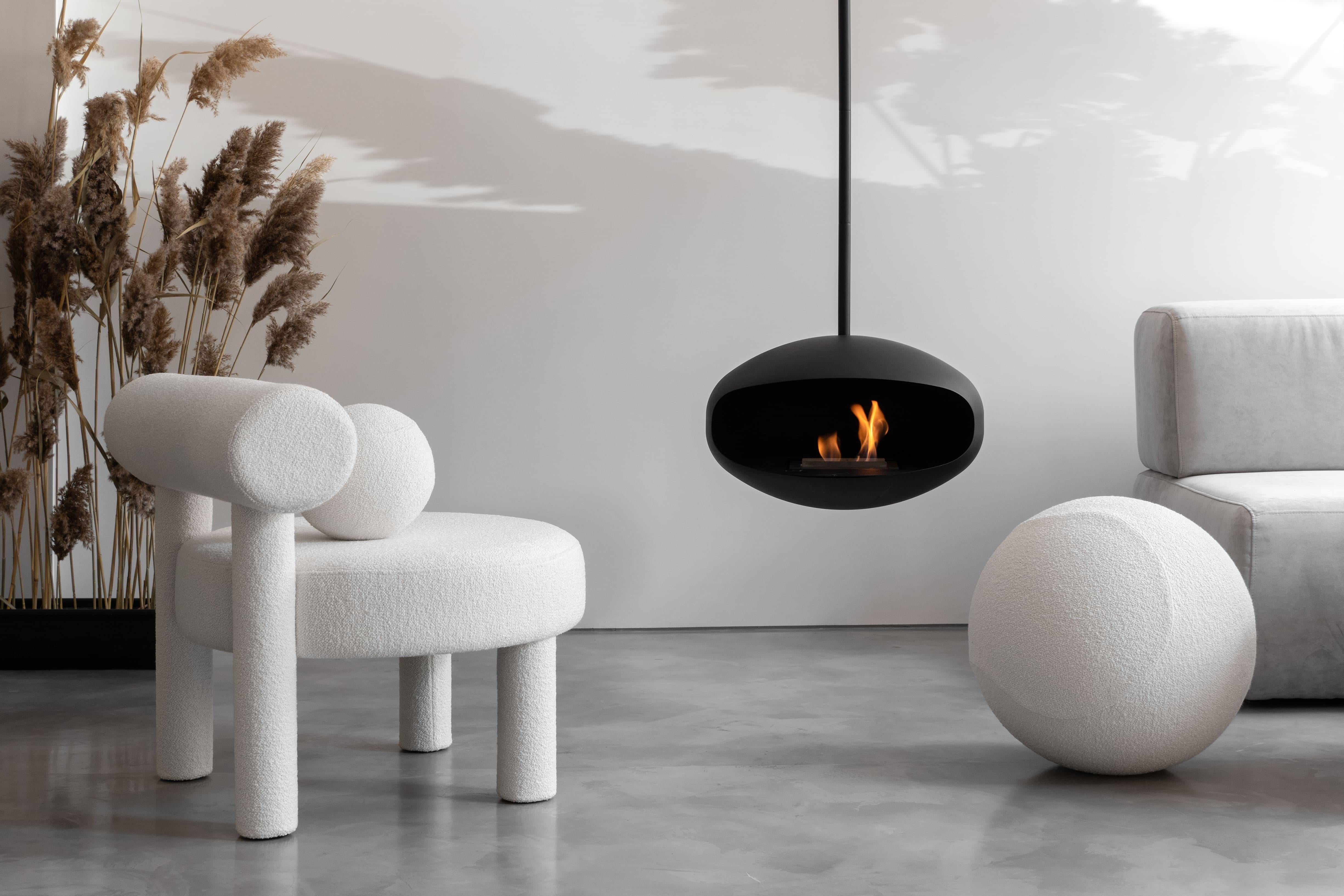 Otomana Esférica Moderna 50cm en Piel de Oveja de NOOM en venta 8