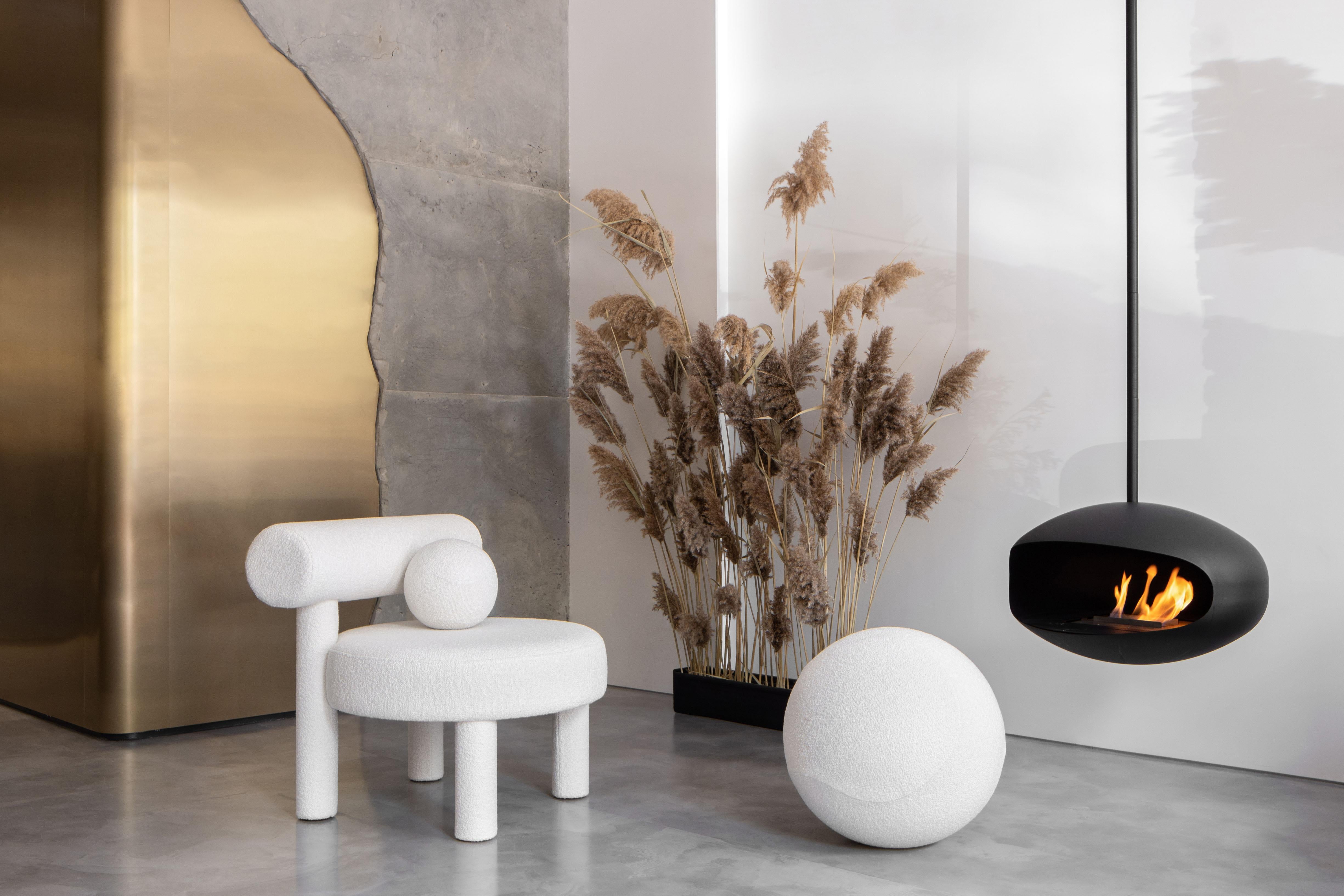 Otomana Esférica Moderna 50cm en Piel de Oveja de NOOM en venta 9