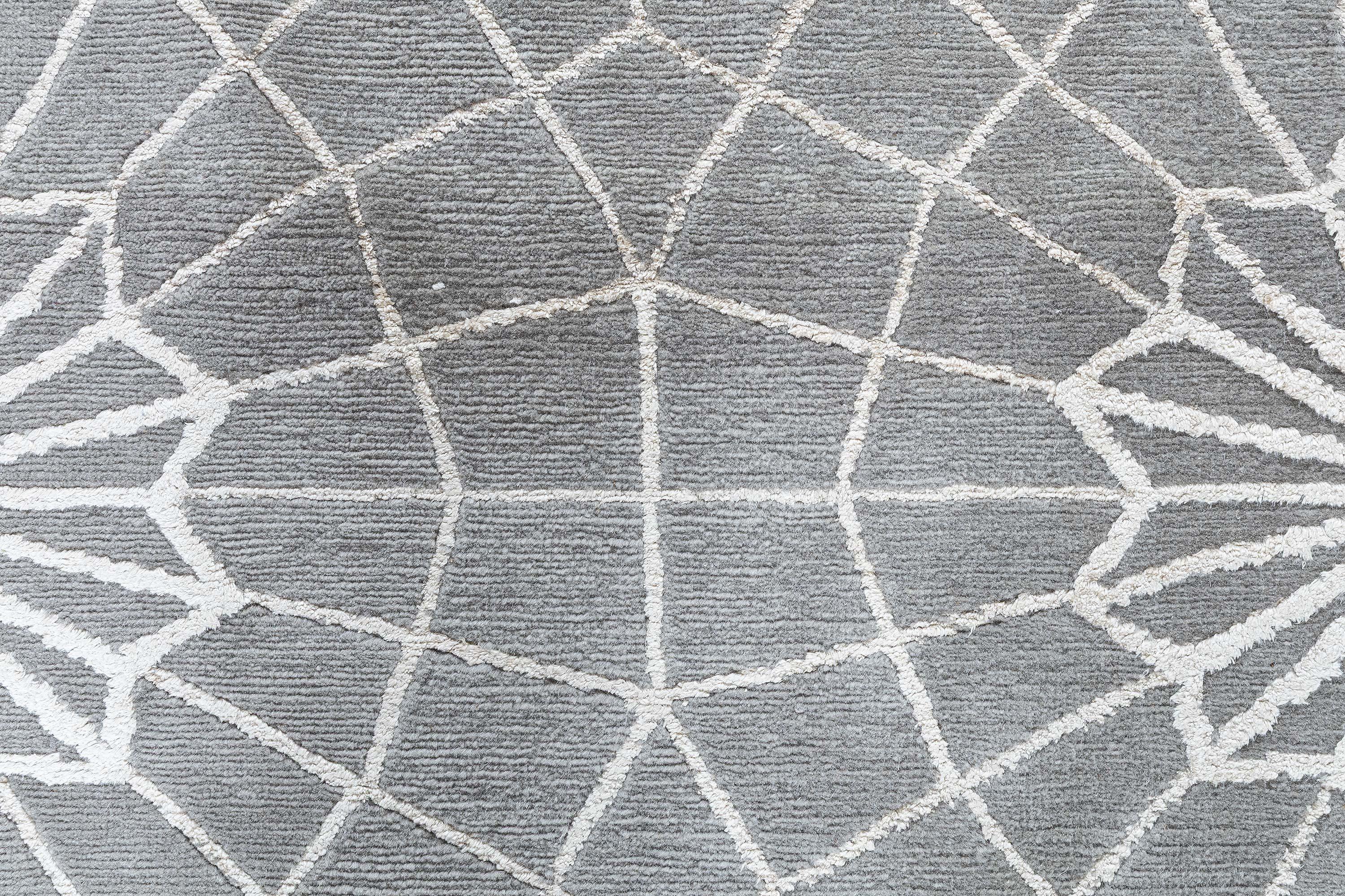 Hand-Knotted Modern Spider Web Rug by Doris Leslie Blau For Sale