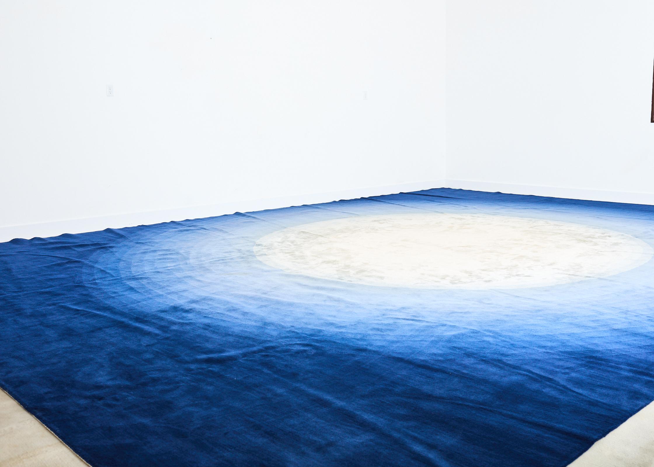 Nepalese Modernist Spotlight Silk Wool Rug by David Rockwell 18'W x 24.5'L For Sale