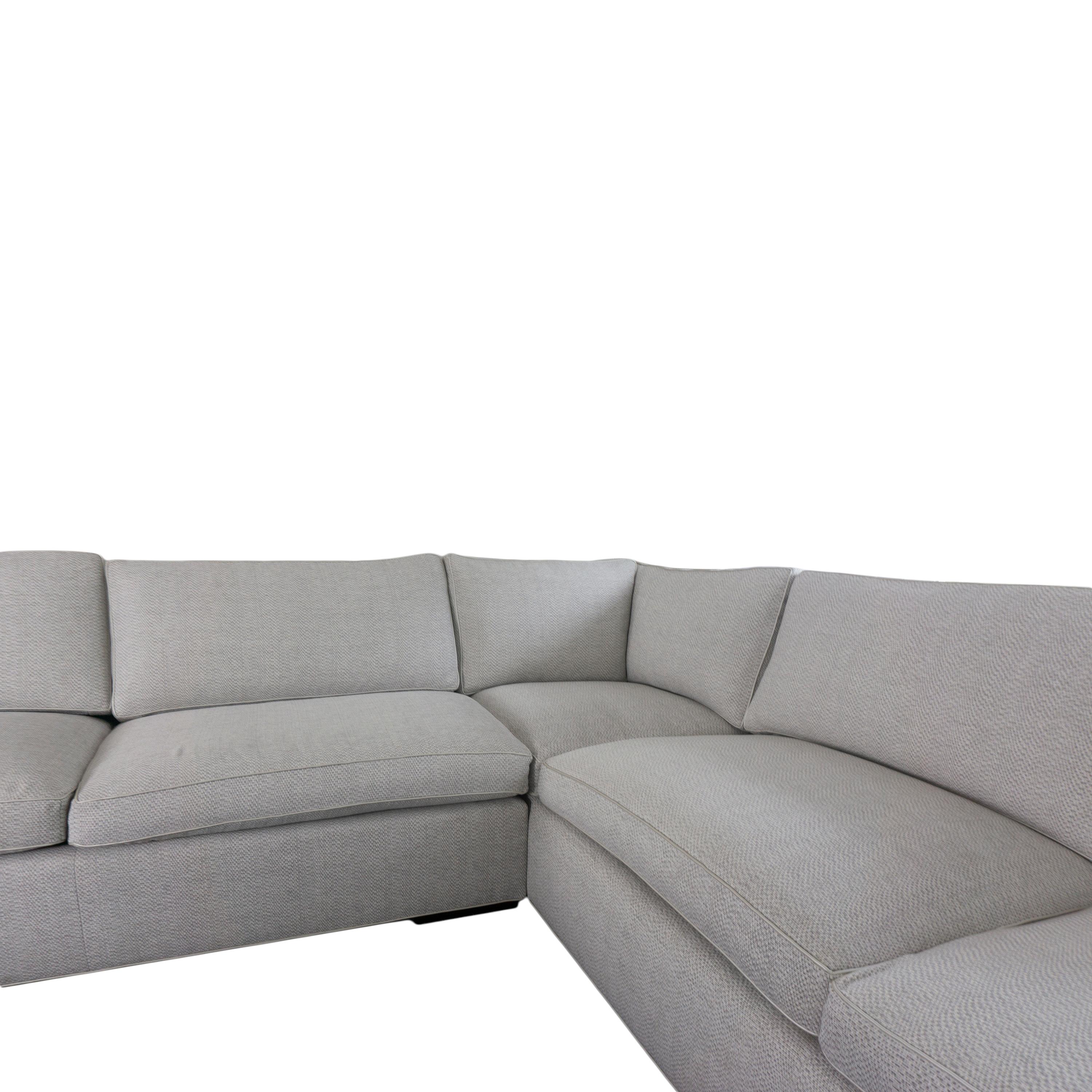 Modern Square Arm Sectional Sofa with Chaise For Sale 4