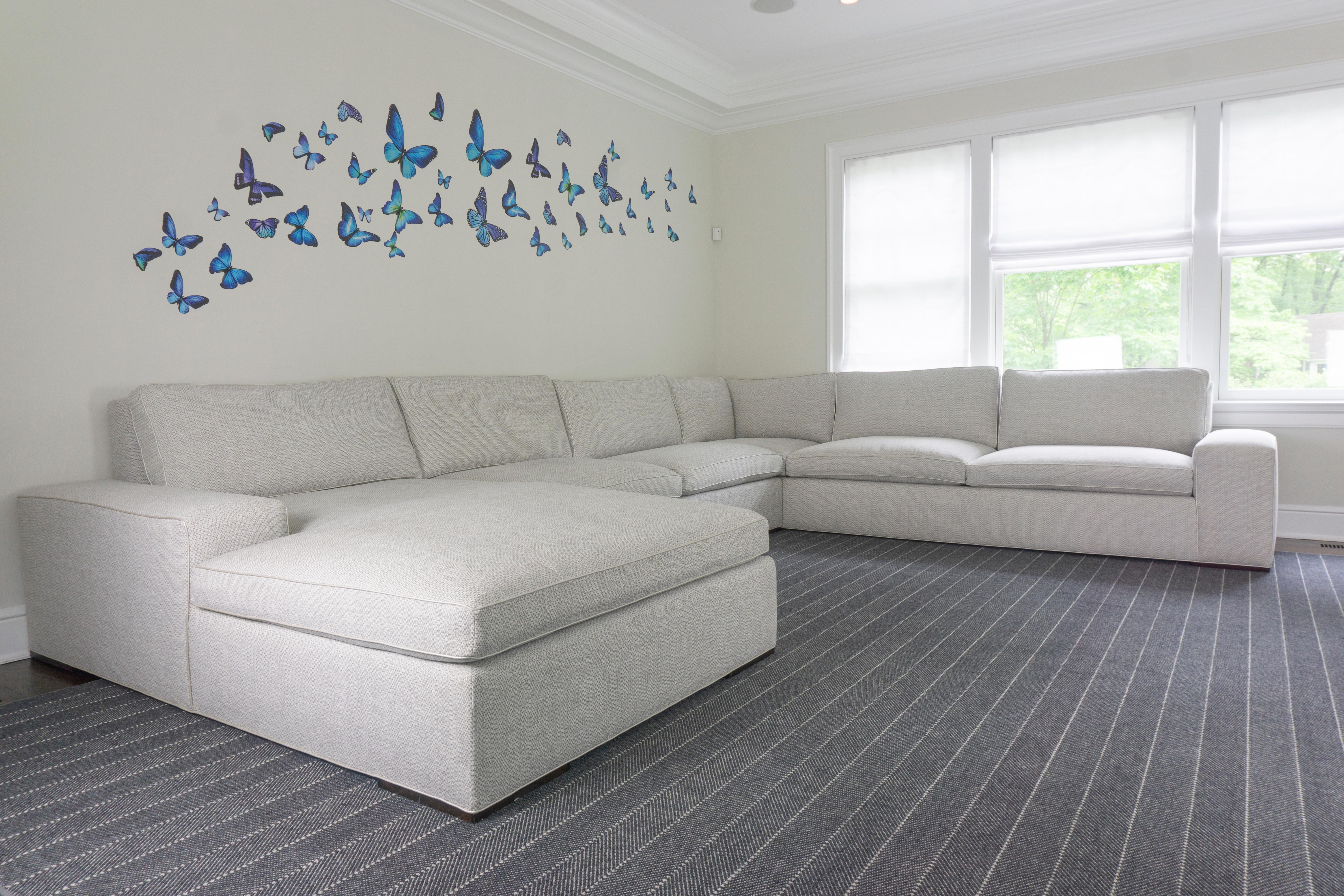 Divano componibile moderno con bracci quadrati e chaise longue in vendita 7