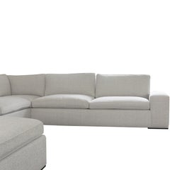 Divano componibile moderno con bracci quadrati e chaise longue