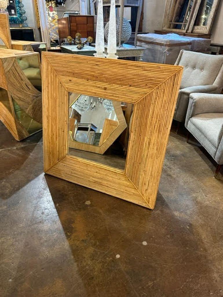 Very nice square bamboo and brass mirrors. Make a stylish statement! Note: Priced each and there are four available.