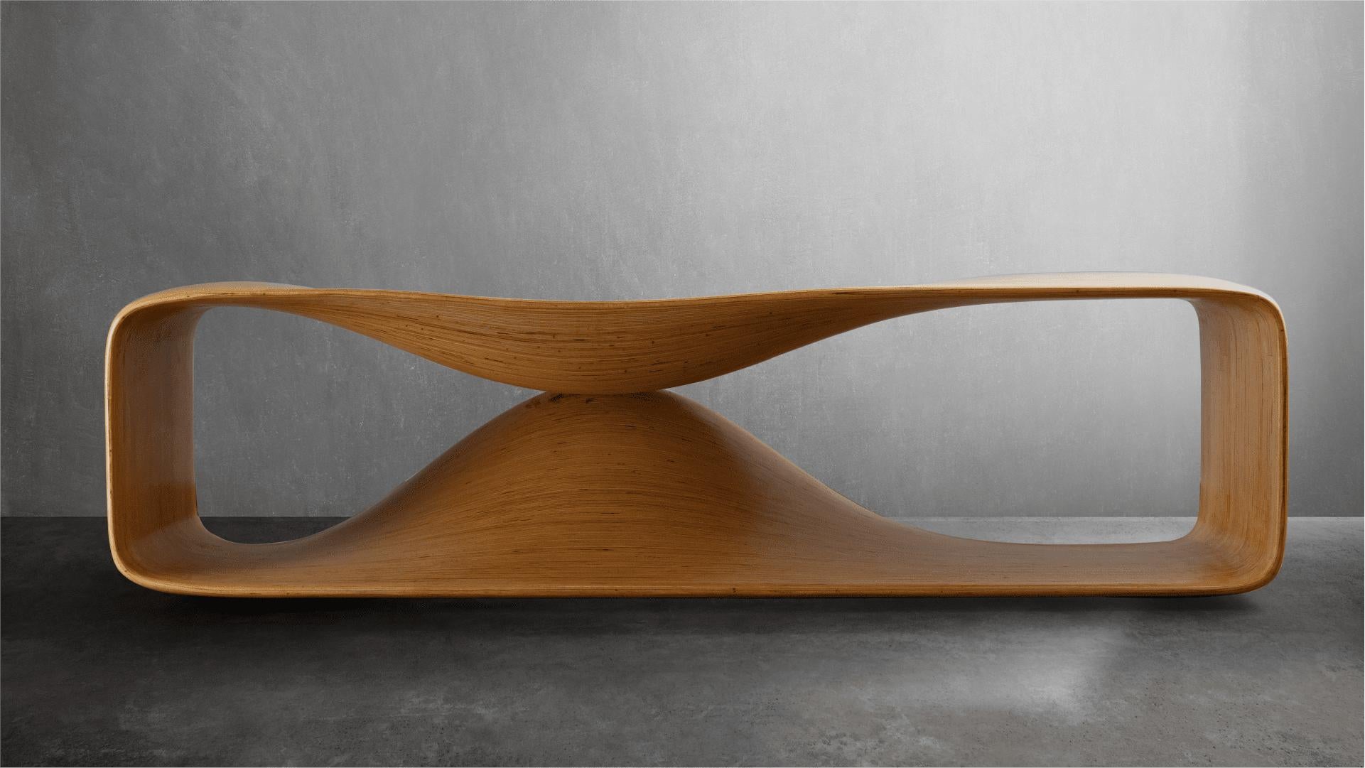 Hand-Crafted Modern Square Bench Birch Plywood Handmade Dilmos Unique For Sale