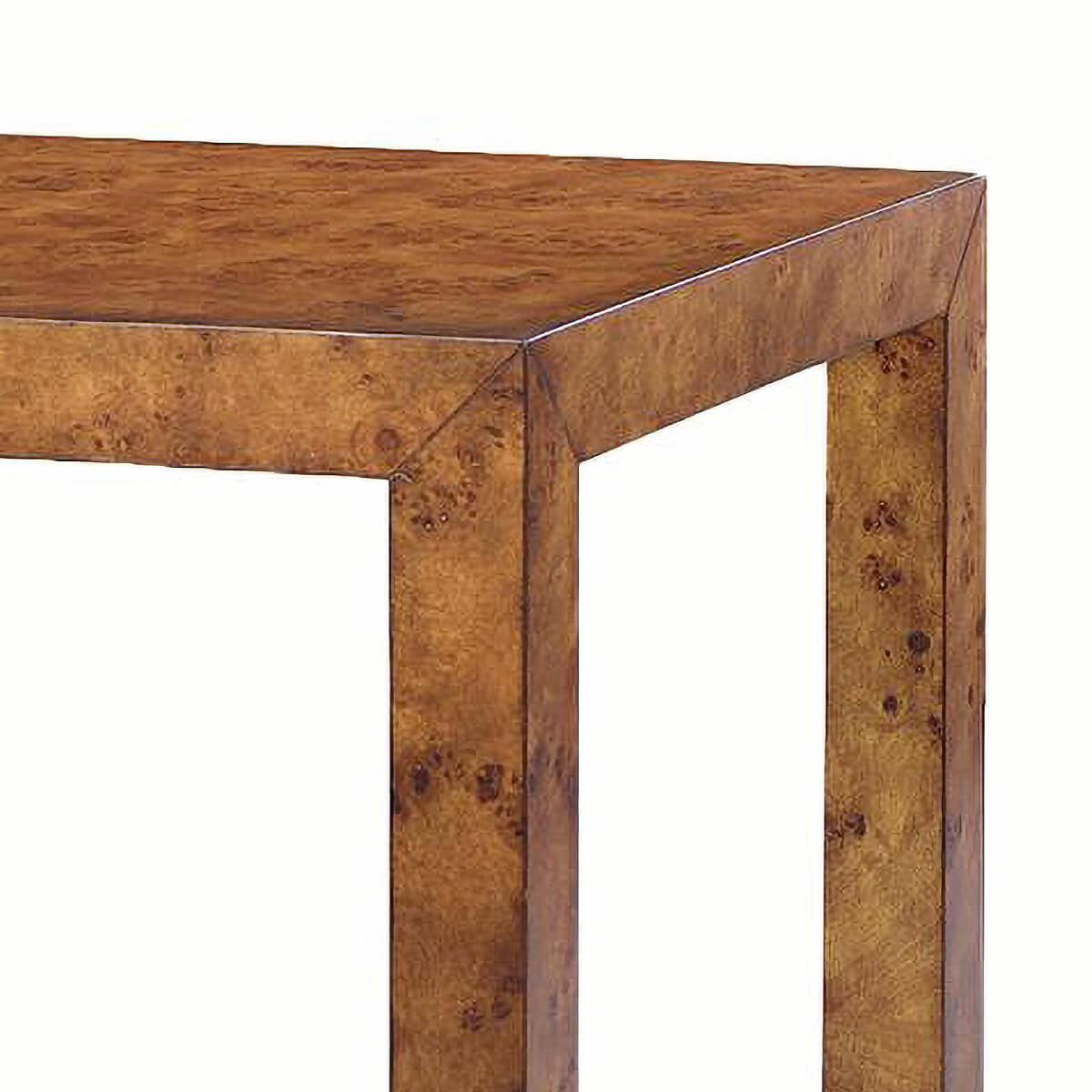 Modern Square Burl End Table In New Condition For Sale In Westwood, NJ