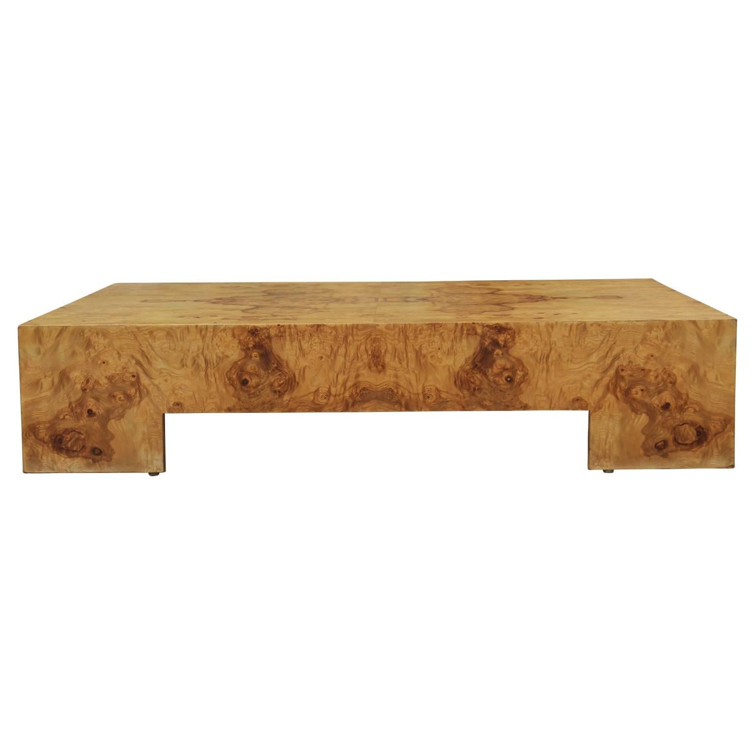 Table basse carrée moderne en ronce de noyer par Milo Baughman pour Thayer Coggin Excellent état à Houston, TX
