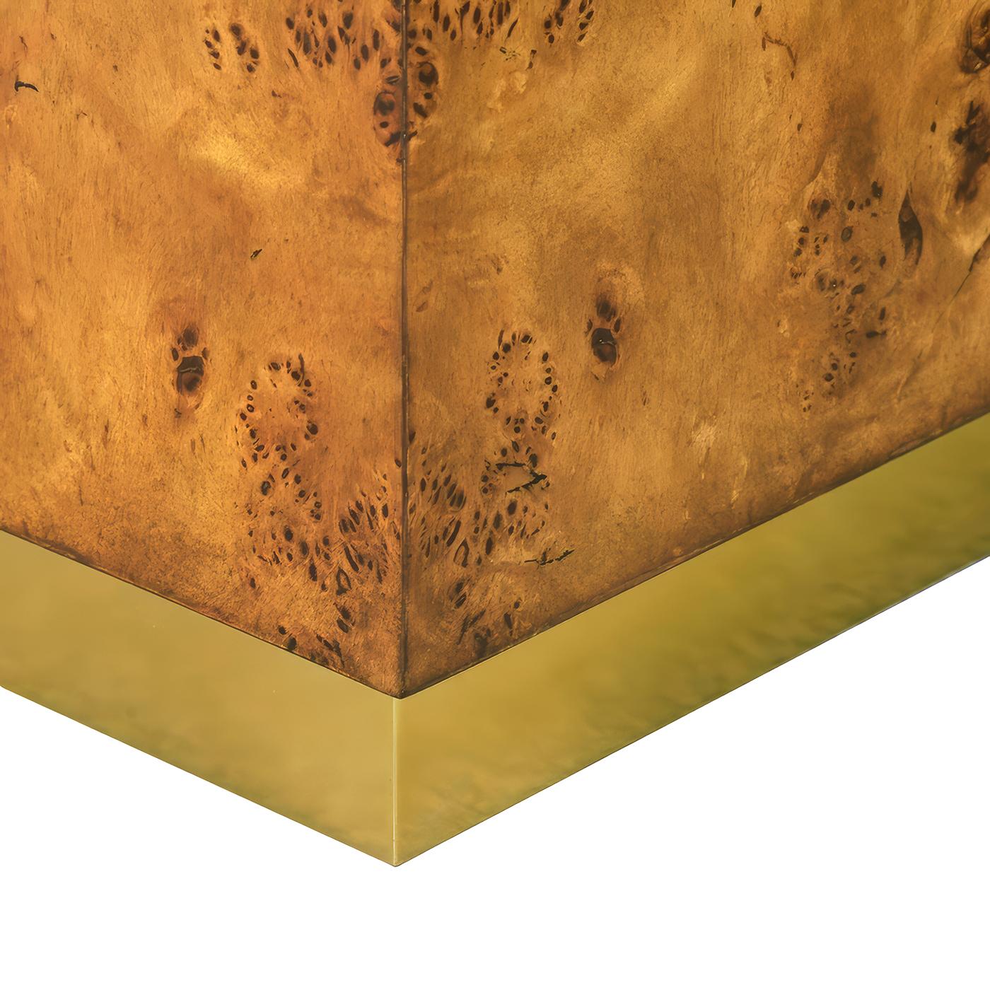 Vietnamien Table basse moderne carrée en bois de ronce en vente