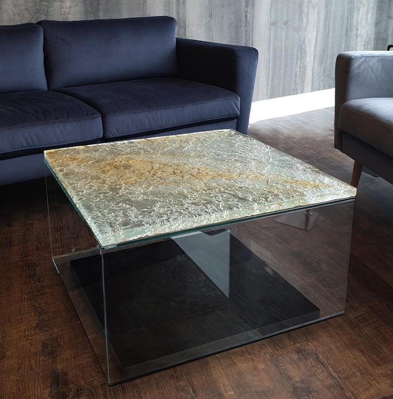 Modern Square Coffee Table Made of Murano Kind Glass ...