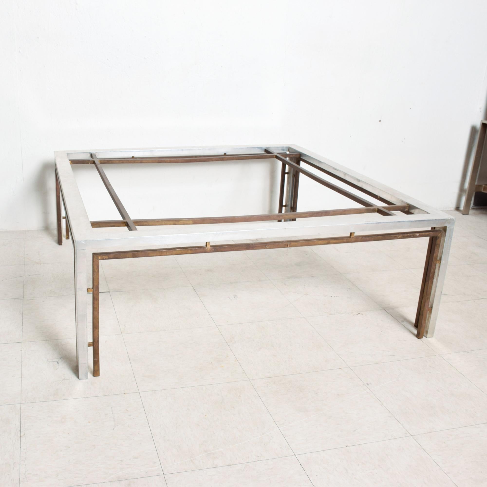 Mid-Century Modern Modern Square Coffee Table Modular Design Bronze and Aluminum Arturo Pani 1960s