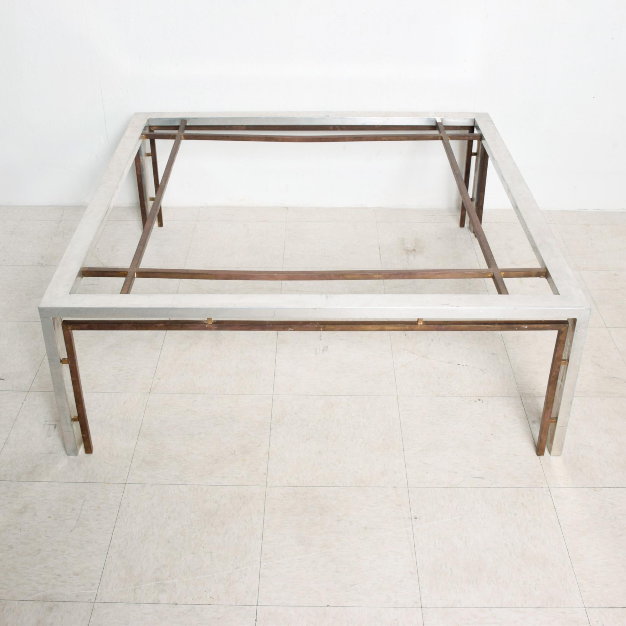 Mexican Modern Square Coffee Table Modular Design Bronze and Aluminum Arturo Pani 1960s